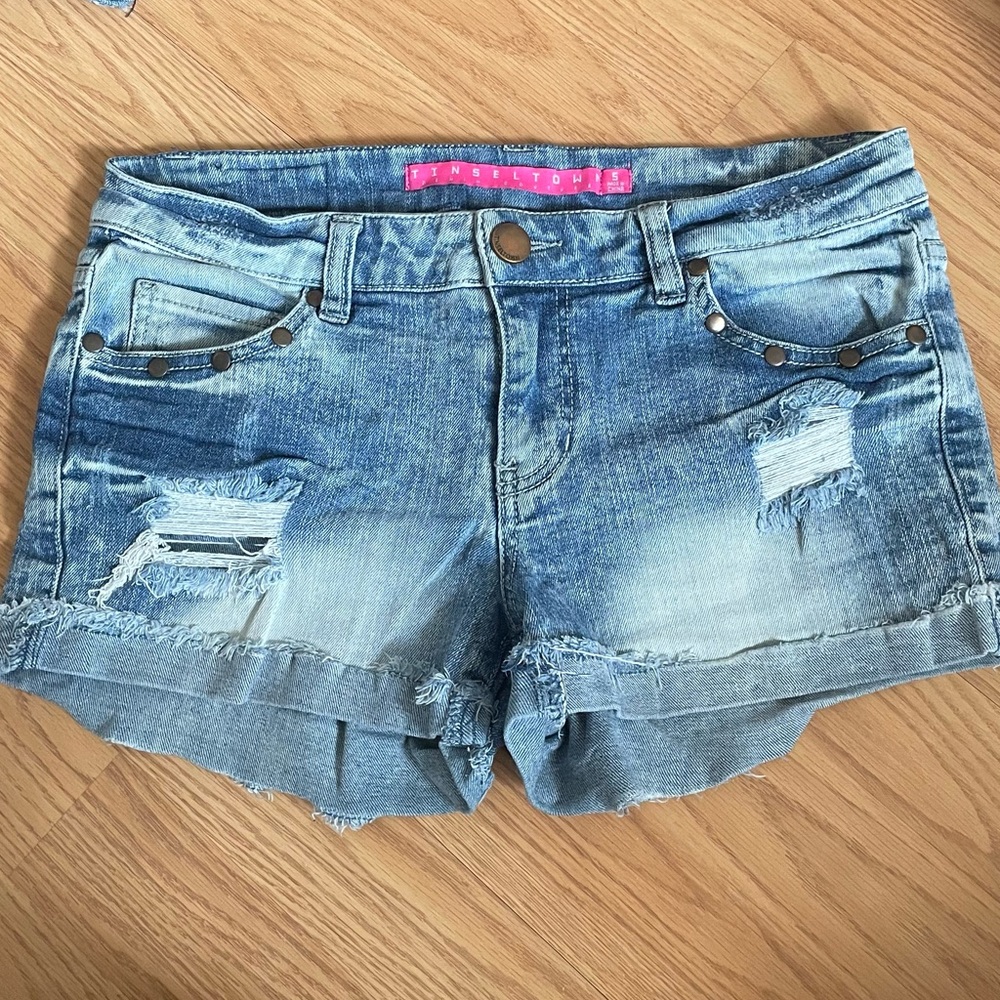 Jean Shorts light wash faded print